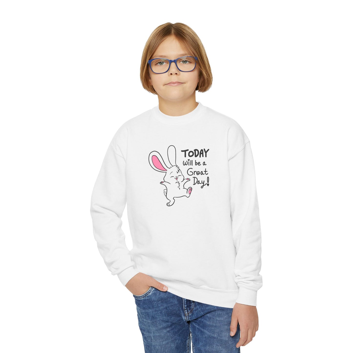 Today Will Be a Great Day Youth Crewneck Sweatshirt