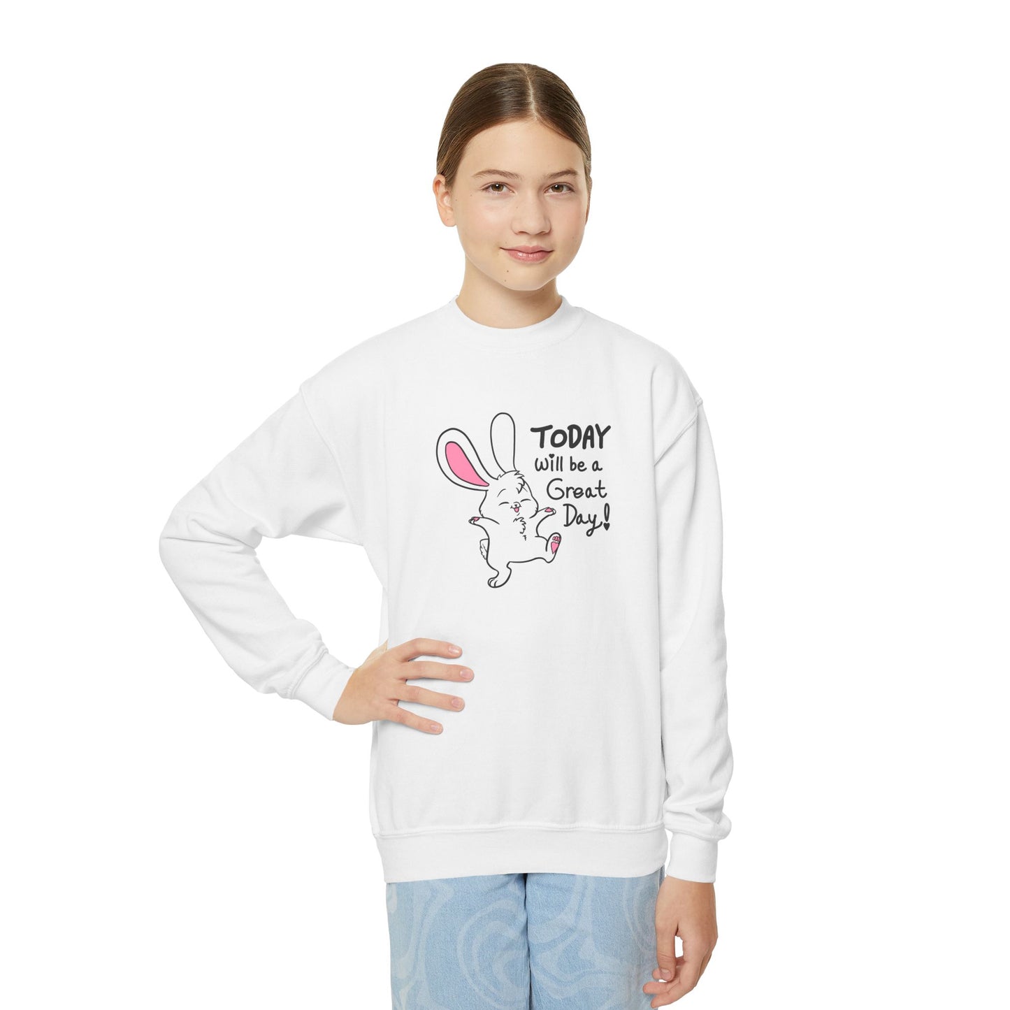 Today Will Be a Great Day Youth Crewneck Sweatshirt