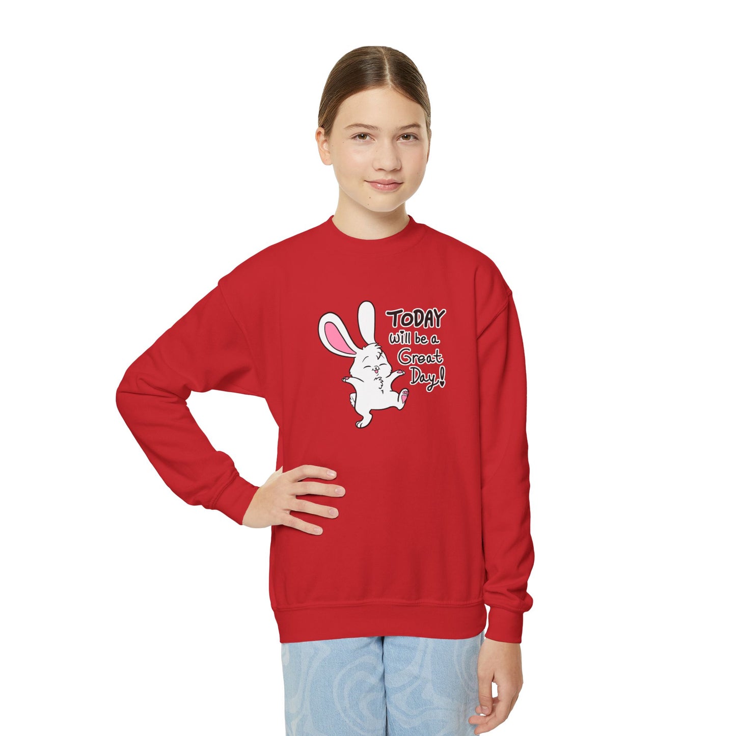 Today Will Be a Great Day Youth Crewneck Sweatshirt