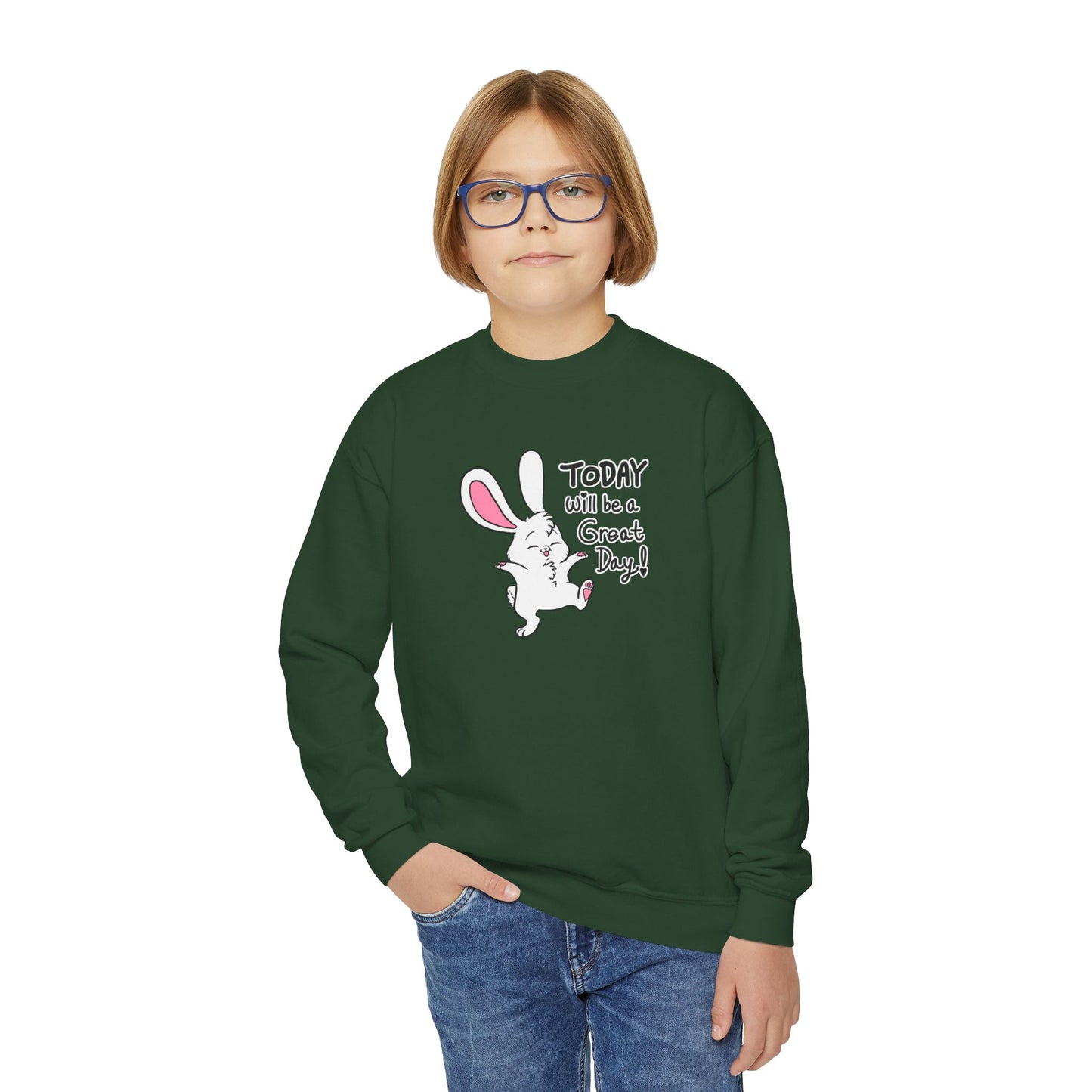 Today Will Be a Great Day Youth Crewneck Sweatshirt