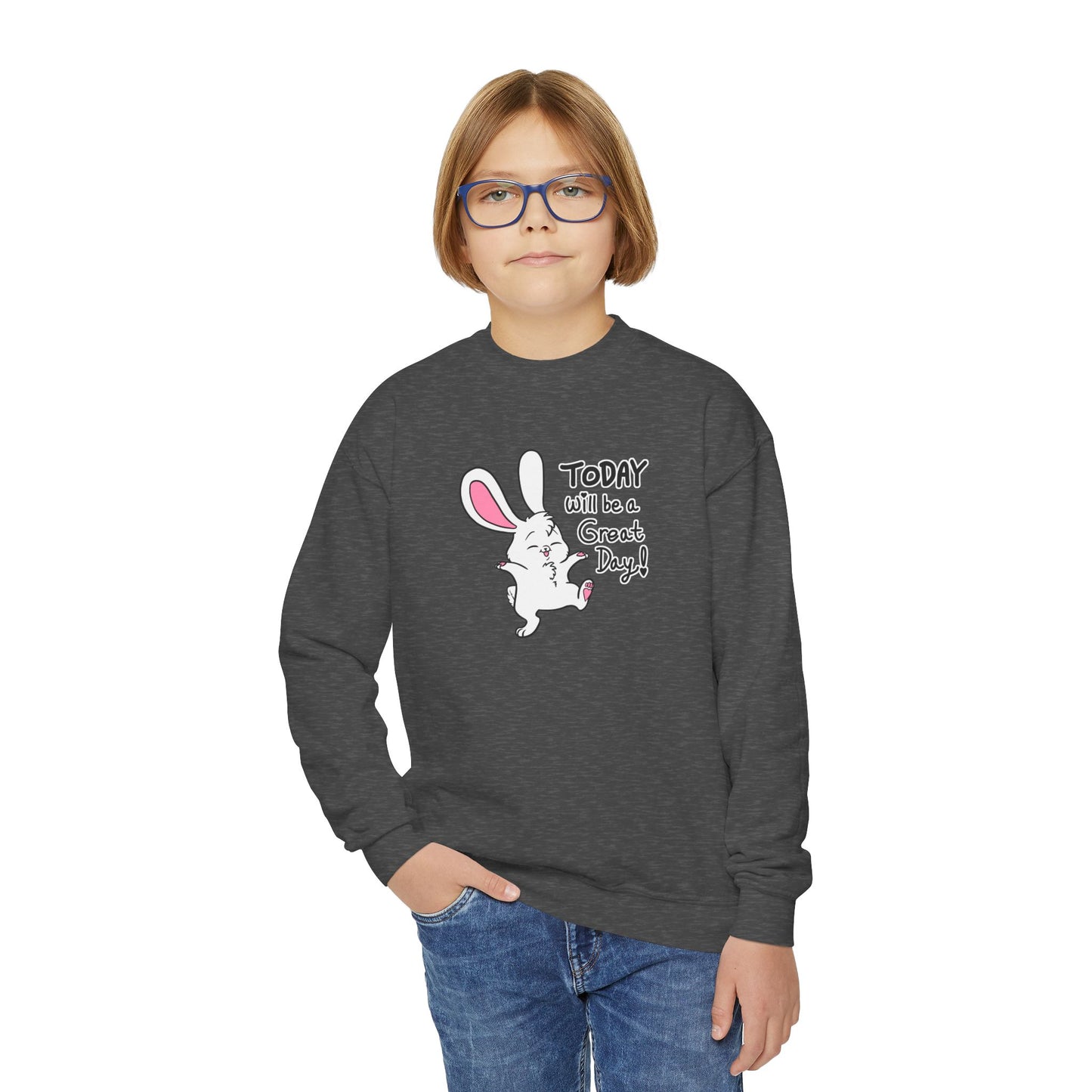 Today Will Be a Great Day Youth Crewneck Sweatshirt