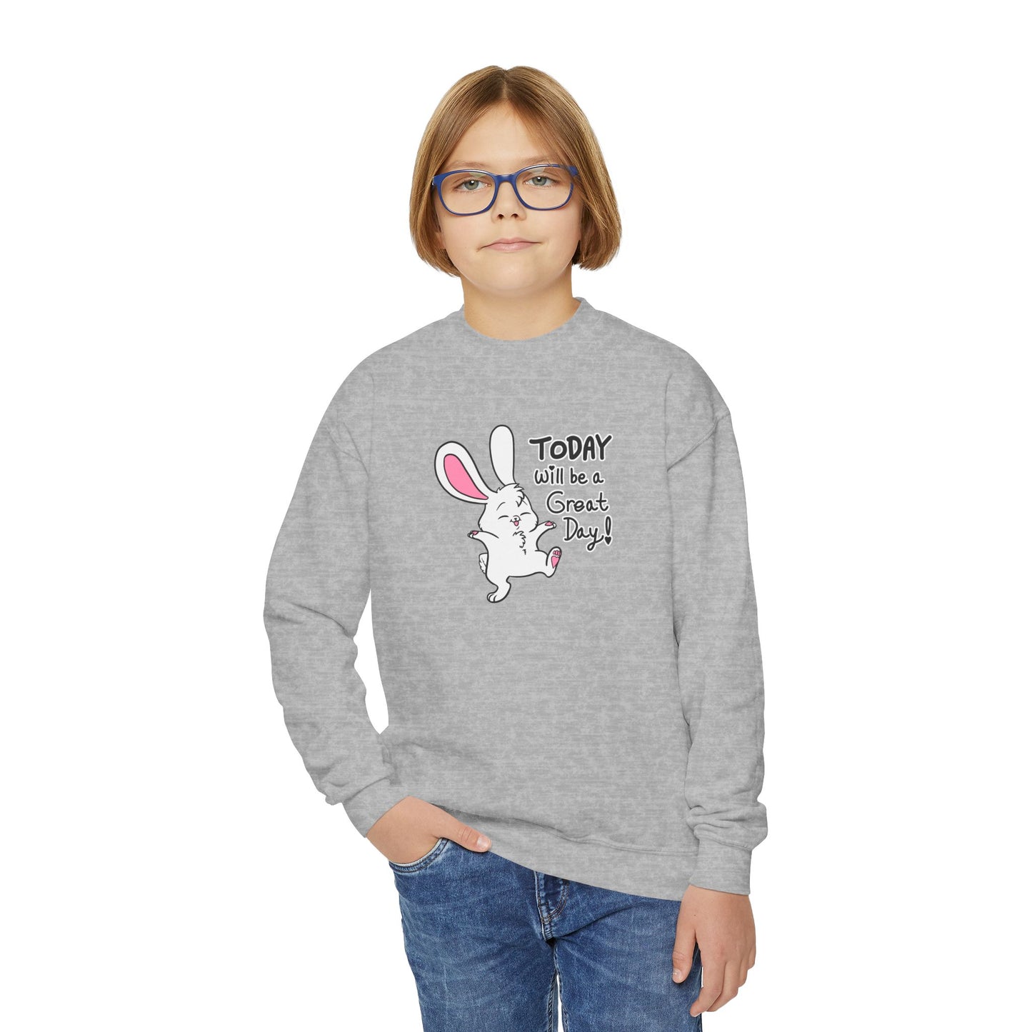 Today Will Be a Great Day Youth Crewneck Sweatshirt