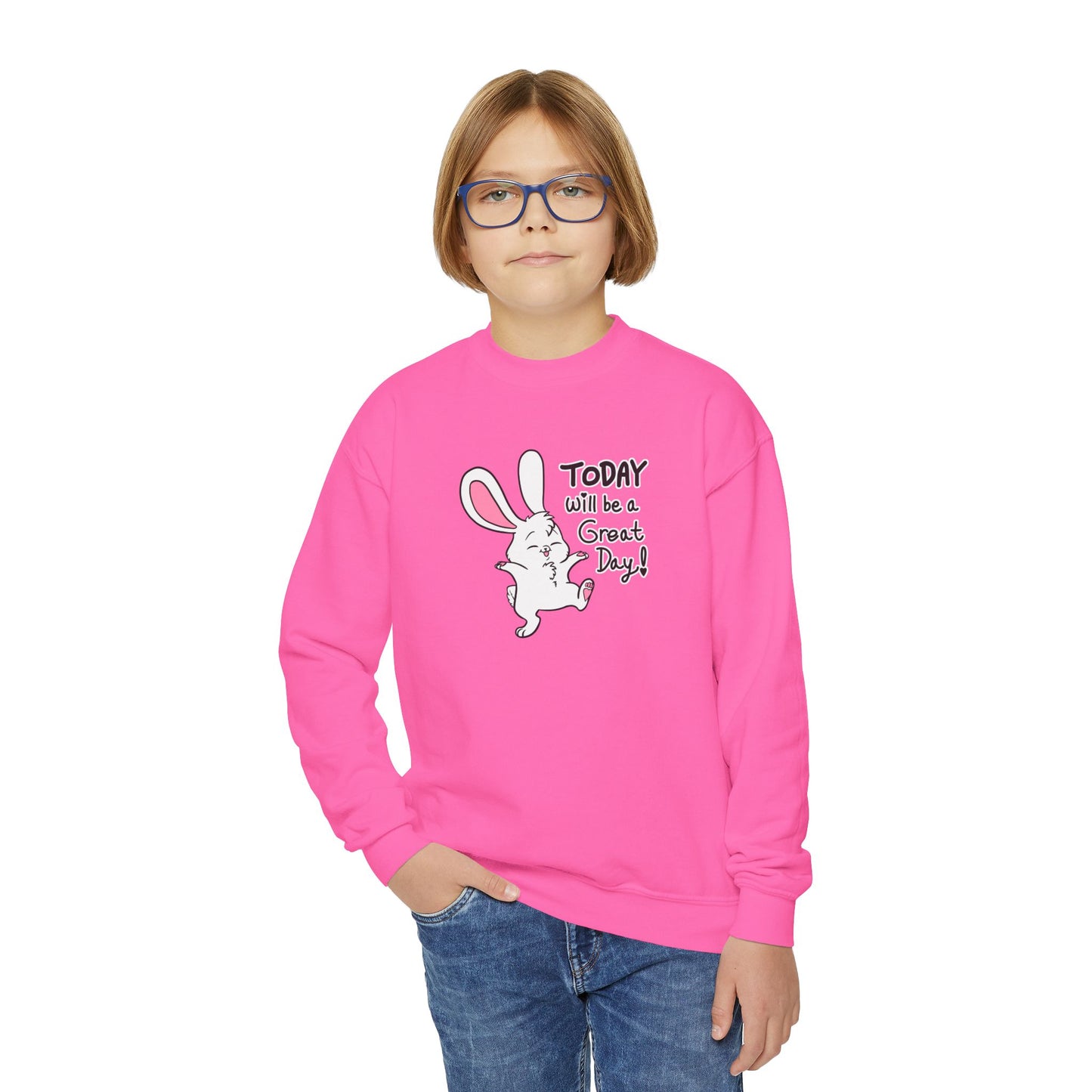 Today Will Be a Great Day Youth Crewneck Sweatshirt