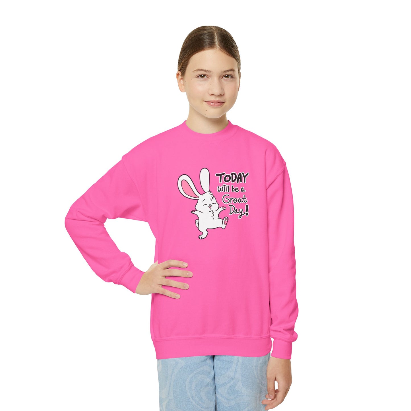 Today Will Be a Great Day Youth Crewneck Sweatshirt